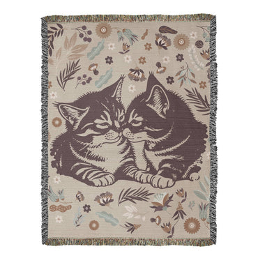 Woven Blanket - Snuggling Kitties