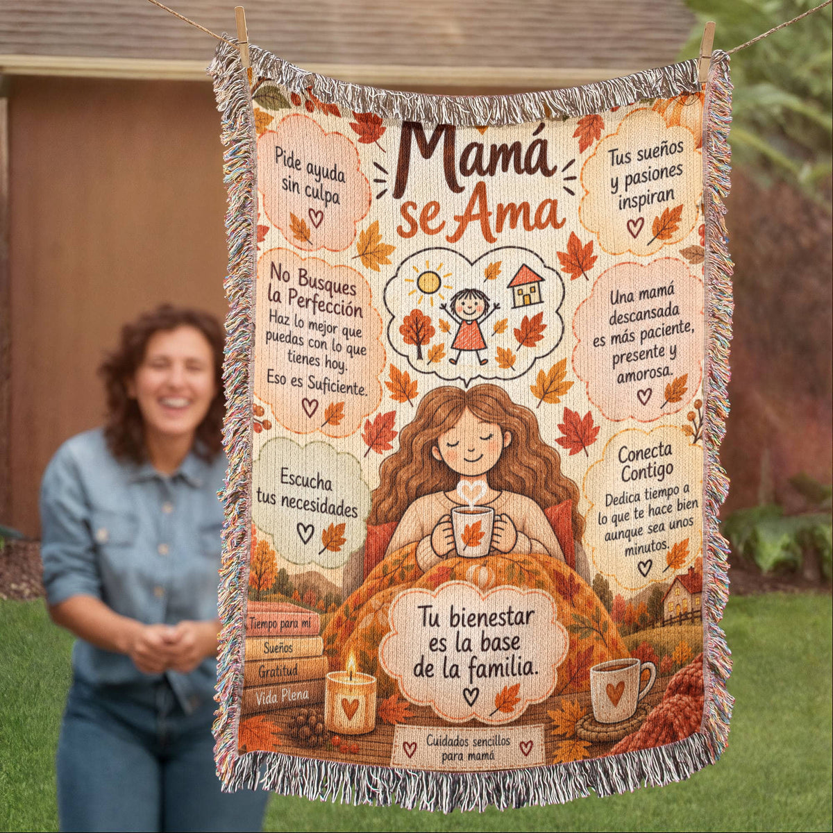 Manta Mama Se Ama de Otoño - Regalo para Mama