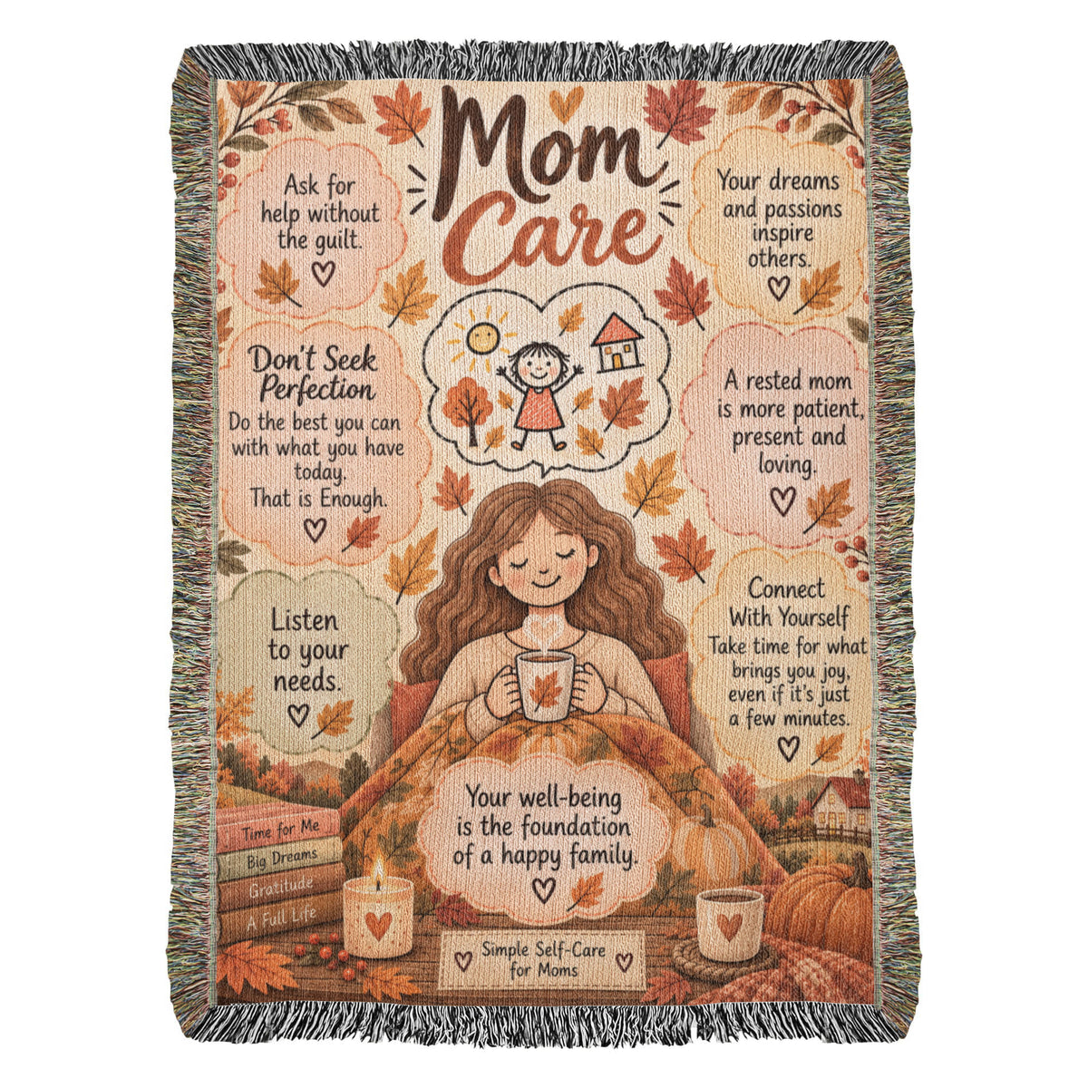 Mom Care Autumn Blanket - Mom Gift